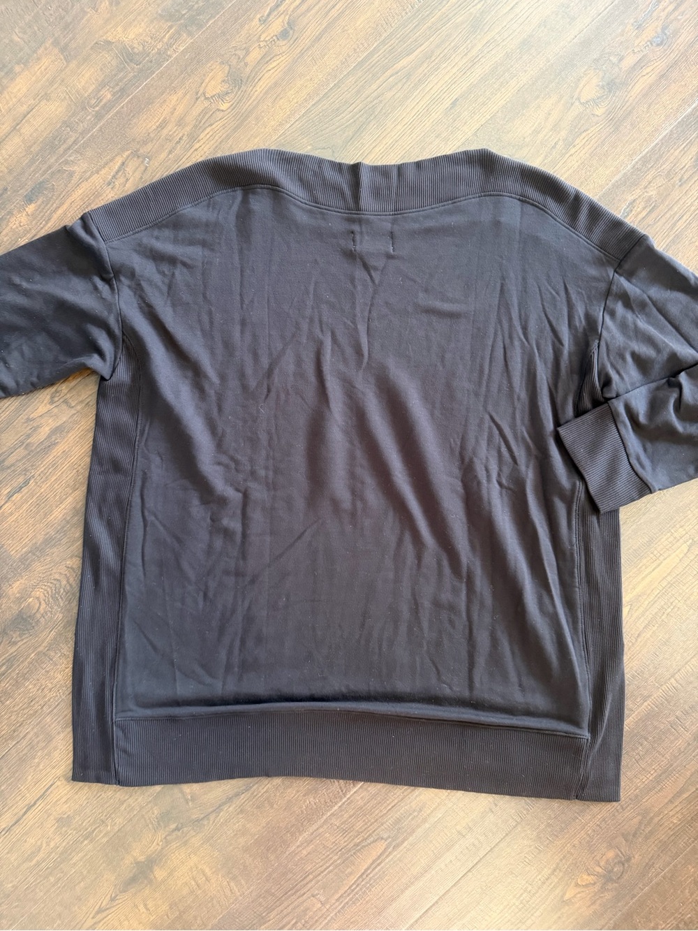 LOU & GREY Signature Soft Black Boatneck Split Hem Pullover Sweatshirt Size XL